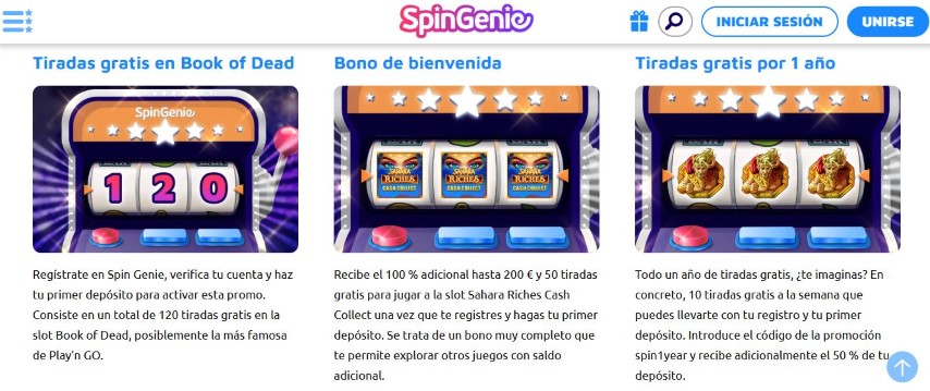 Visita la página de promociones y consigue bonos de casino